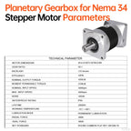 YEJMKJ Ratio 50:1 Planetary Gearbox for Nema 34 Stepper Motor 85-134mm