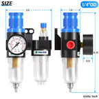 TAILONZ 1/4"NPT Pneumatic Pressure Regulator AFC2000 Gauge & Lube Cup,Blue