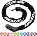 Bike Lock: 5 Digit Combination High Security Anti Theft Bike Chain Lock - 3.2/3.6/4ft Heavy Duty Keyless Bicycle Lock