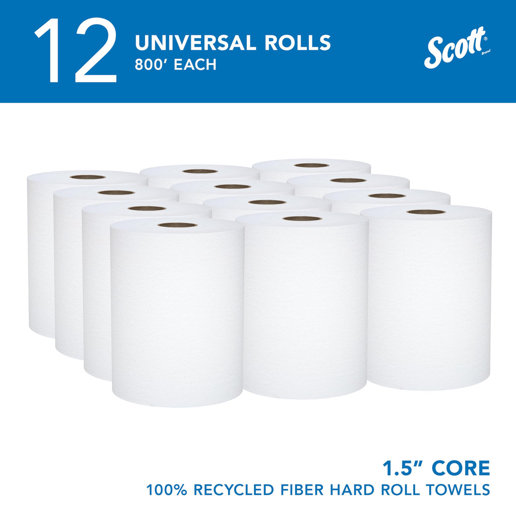 Hard Roll Paper Towels, Bulk, 12 Rolls x 800' (01052)