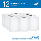 Hard Roll Paper Towels, Bulk, 12 Rolls x 800' (01052)