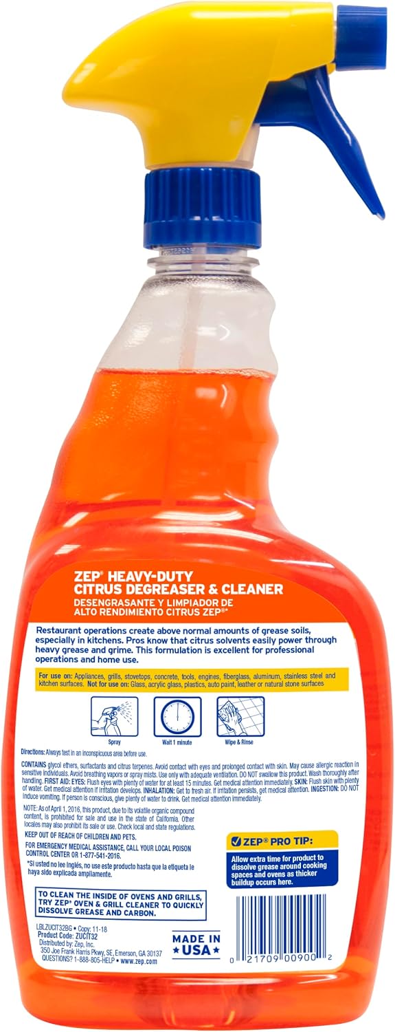 Heavy-Duty Citrus Degreaser 32 Ounces ZUCIT32
