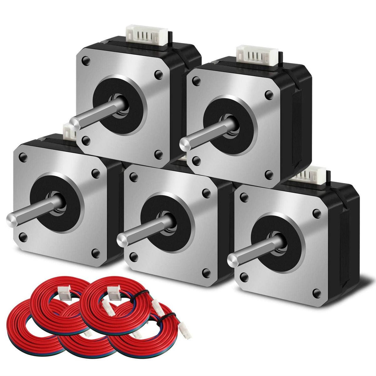 1PCS Nema 17 Stepper Motor 42-23 3D Printer Extruder Motor 17HS4023 DC 1A-4.1V 2 Phase 4 Wires 1.8 Degrees with 39.3 inch Cable for Creality CR-10 10S Ender 3D Printer/CNC extruder and Y-axis