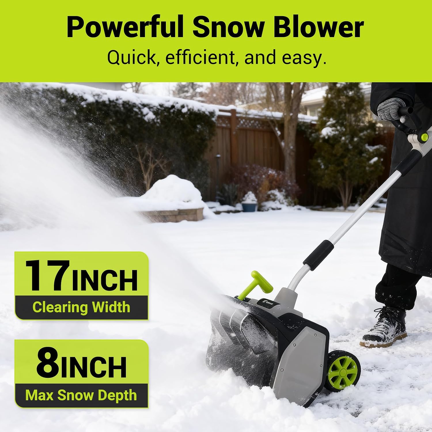 Cordless Snow Shovel: DEKOPRO 40V|17-Inch Cordless Snow Blower，Electric Snow Shove with Adjustable Chute, Lightweight