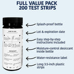 200 Chlorine Test Strips for Food Service 0-500 ppm (Value Pack) - Bleach Sanitizer Test Strips Food Service