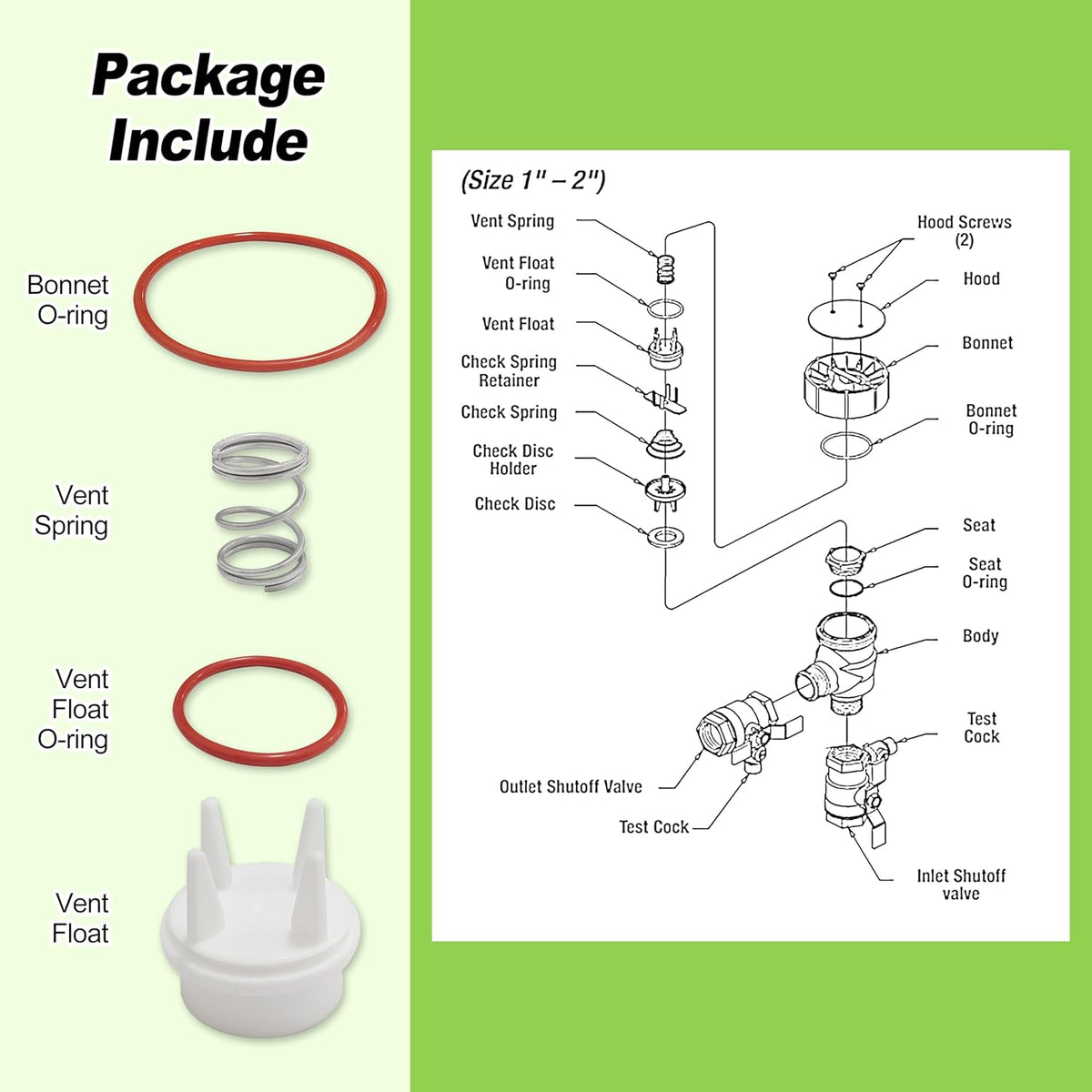 1-Inch 800M4 Vent Float Repair Kit Replacement for 0887715 RK 800M4-FR-V1