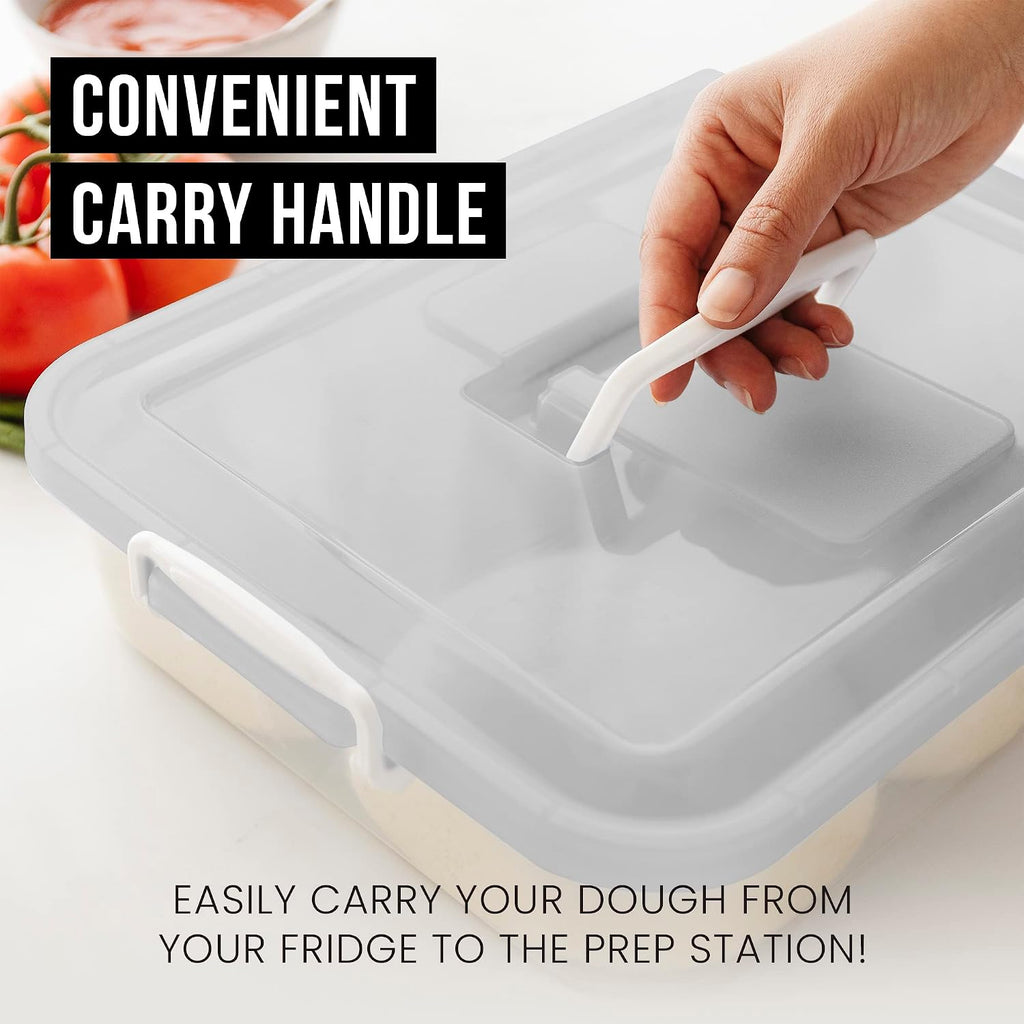 Pizza Dough Proofing Box 14x11 Dough Container Grey 2-Pack