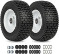 13x5.00-6 Flat Free Lawn Mower Tire and Wheel, 13x5-6 Riding Lawnmower Tire with 3" Centered Hub and 3/4" & 5/8"