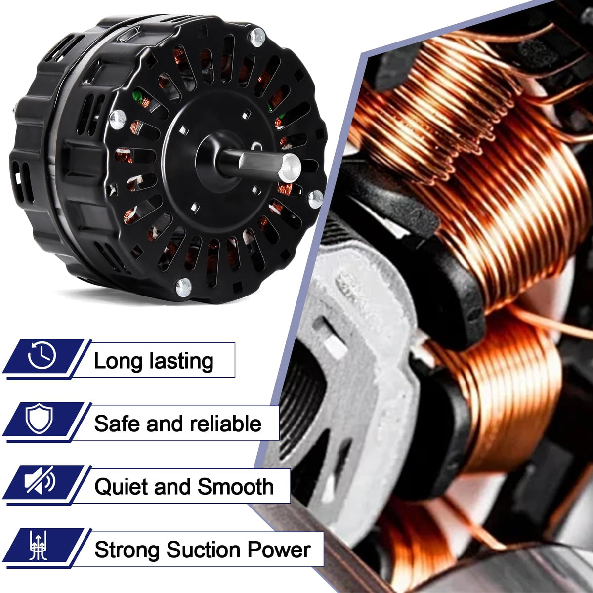 Hiorucet Attic Fan Motor Ventilator PVM105 Replacement Motor Compatible with for EGV5, ERV4, ERV5, PR-1, PR-2, PG1, and PG2 Series for Broan Nutone Attic Fans