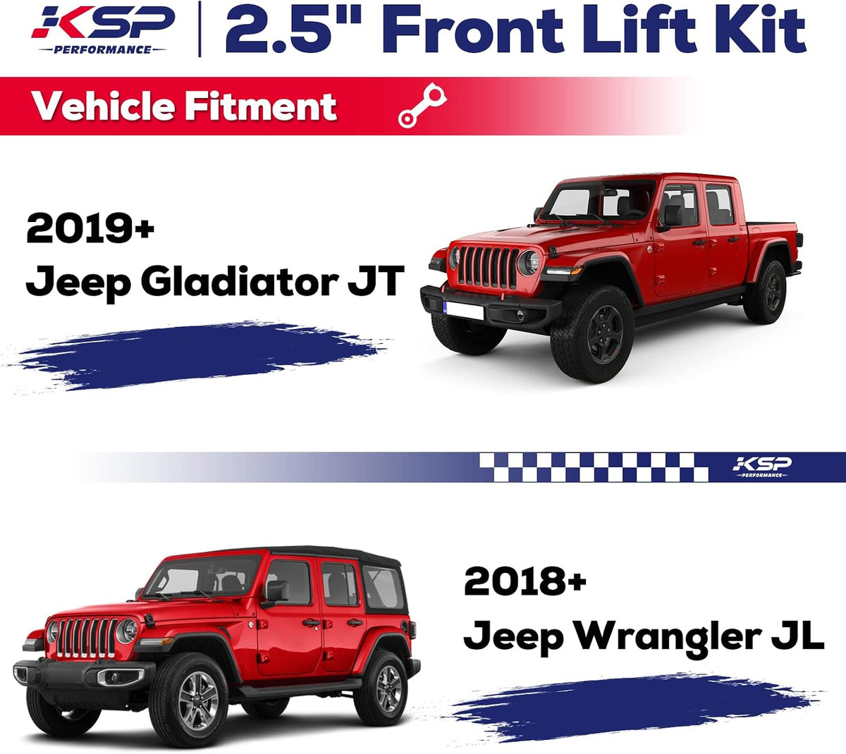 KSP Jeep Gladiator Lift Kit, 2.5 inch Jeep Wrangler Leveling Kits