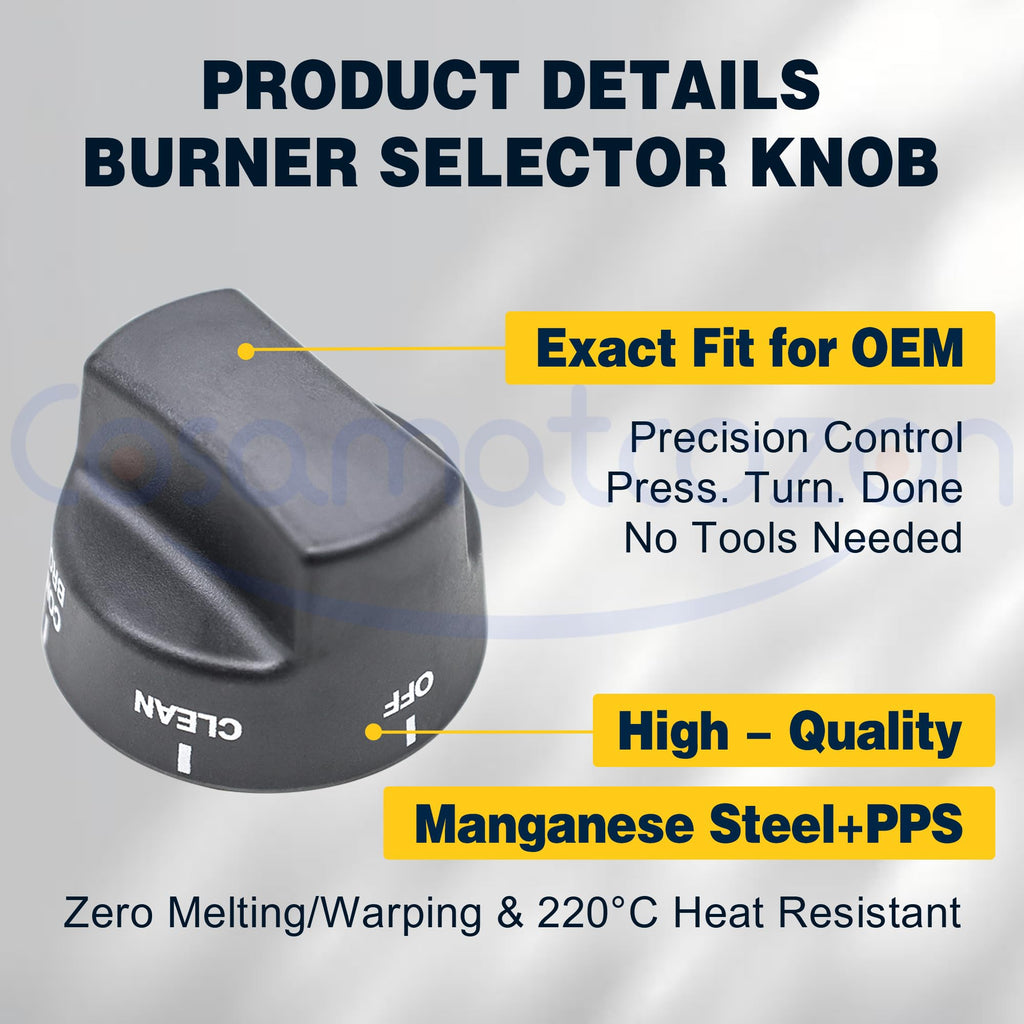 Cosamatcozon PA010080 Upgraded Burner Selector Knob (Black)
