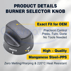 Cosamatcozon PA010080 Upgraded Burner Selector Knob (Black)