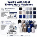 15-Color Polyester Machine Embroidery Thread Set, Gray Series