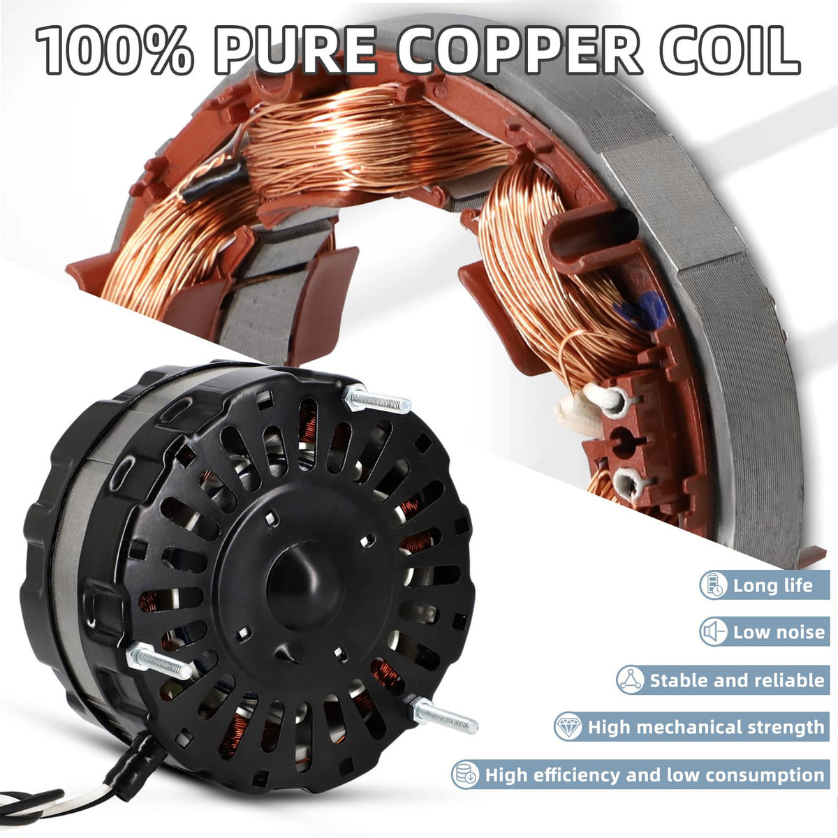 Criditpid DOW-136-0-34, DOW-136-0-40-XIN Power Vent Attic Fan Motor Replacement Part, 3.4 Aamps, 120 Volts, 1100RPM Motor.