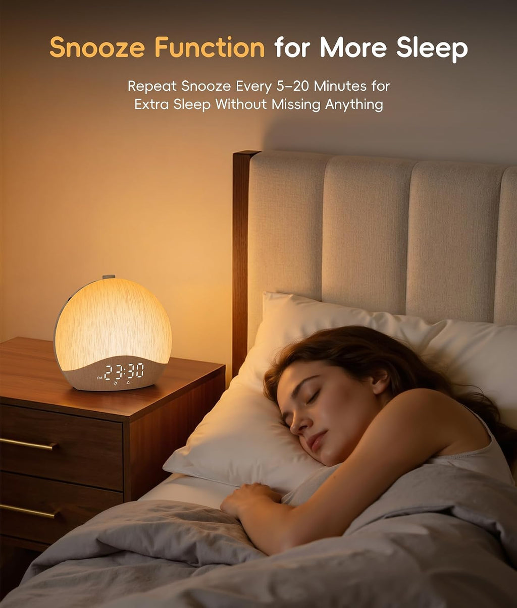 Sunrise Alarm Clock, White Noise Machine, Sound Machine for Bedroom | Wake Up Light with BT Speaker, 26 Sleep Sounds