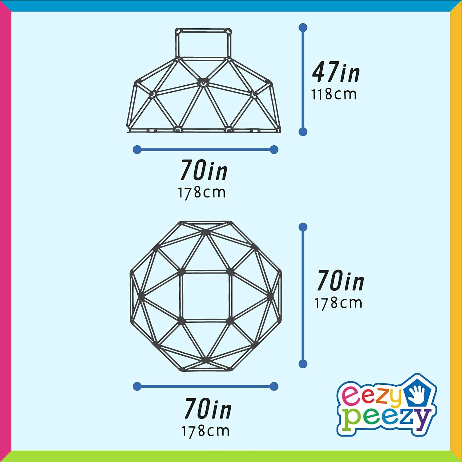 Climber with Top - Active Indoor Outdoor Play Set Climbing Dome Equipment Toys - Fun for Kids Ages 3 to 6 Years Old