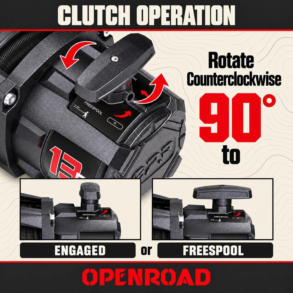 13500 lb Recovery Winch with Synthetic Rope and 2 Wireless Remotes - IP68 Waterproof 12V Electric Winch for Jeep