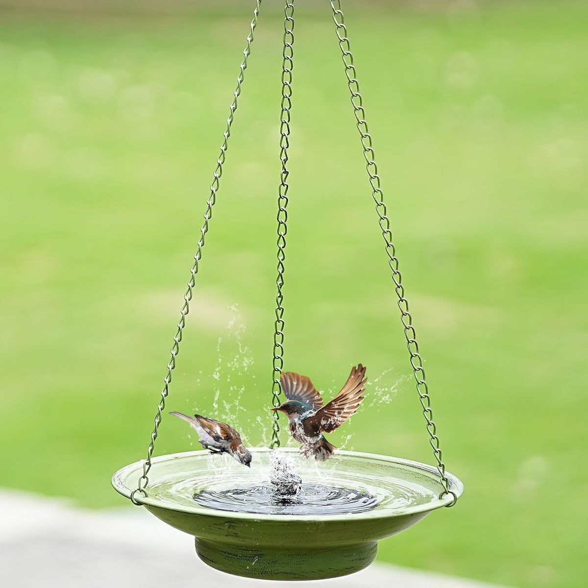 30"H*12.4"W Solar Fountain Hanging Bird Bath,Hanging Bird Fountain