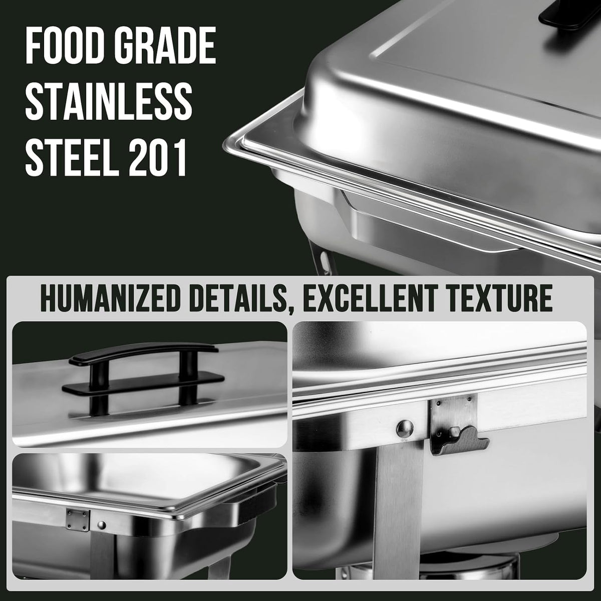3 Packs Chafing Dish Buffet Set Food Servers and Warmers for Party