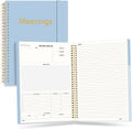 Half Meeting Half Note 7"x10" Notebook for Work – 140 Pages, B5 Size Project Planner for Women&Men, Minutes Organizer