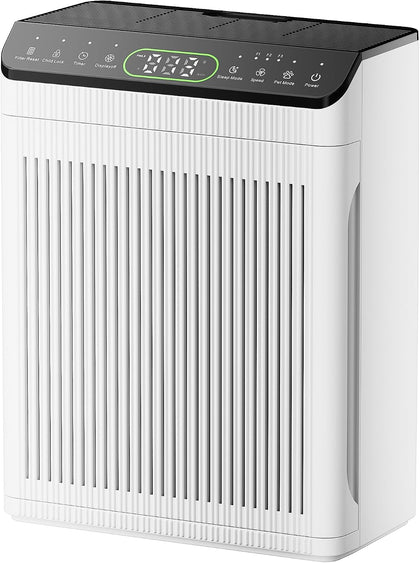 Air Purifiers for Home Pets Up to 2200Ft² Pre-Filter Washable White | HEPA Filter for Wildfire Smoke, PM2.5 Air