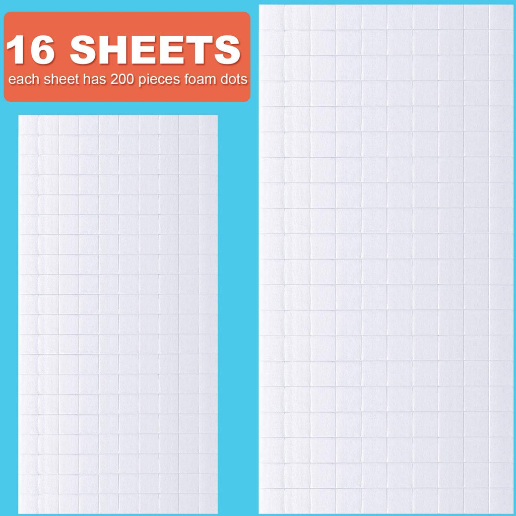 500 Pcs Foam Strips with Adhesive, Dual Sided Foam Tapes, 2 Size