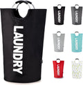 Tall Laundry Basket 90L, Large Hamper, Freestanding Laundry Bag | Collapsible waterproof Oxford laundry bag for dorm