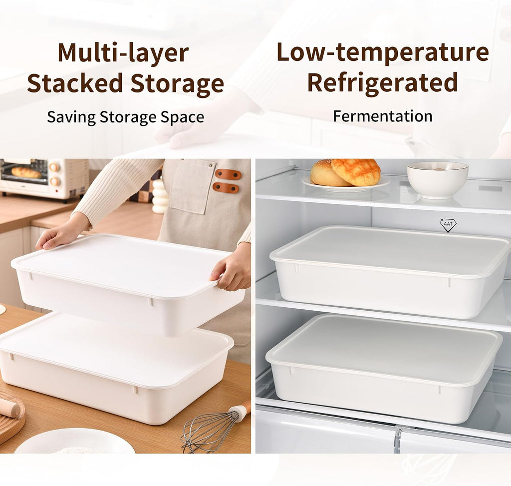 3-Pack Pizza Dough Proofing Box with Lids Dough Proofing Container
