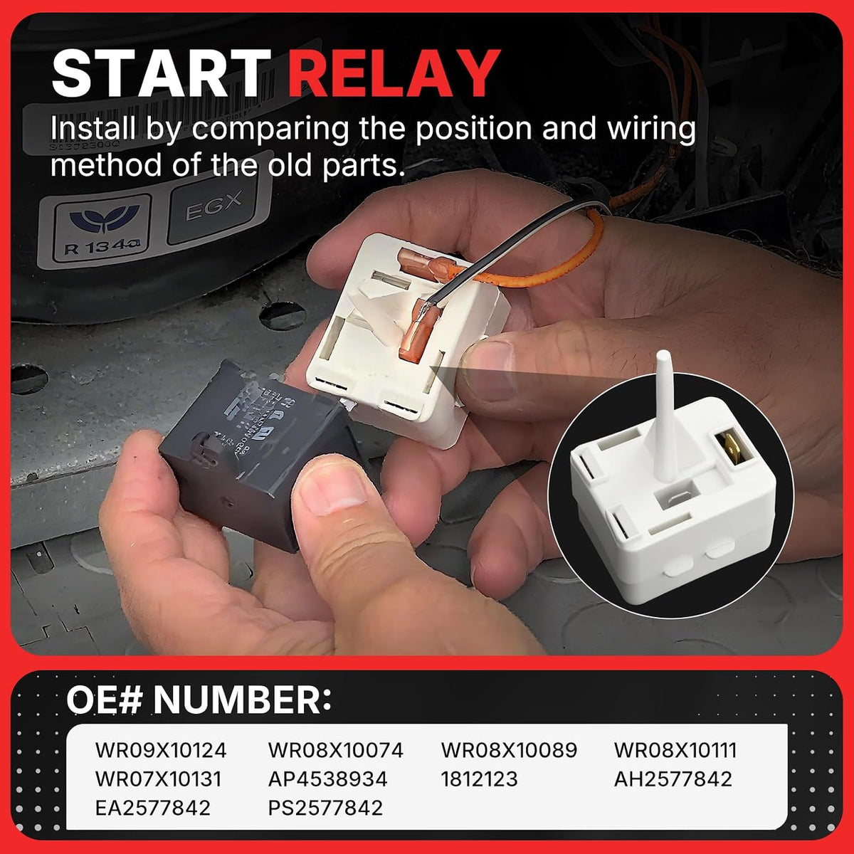 WR07X10131 Refrigerator Compressor Start Relay for GE Hotpoint