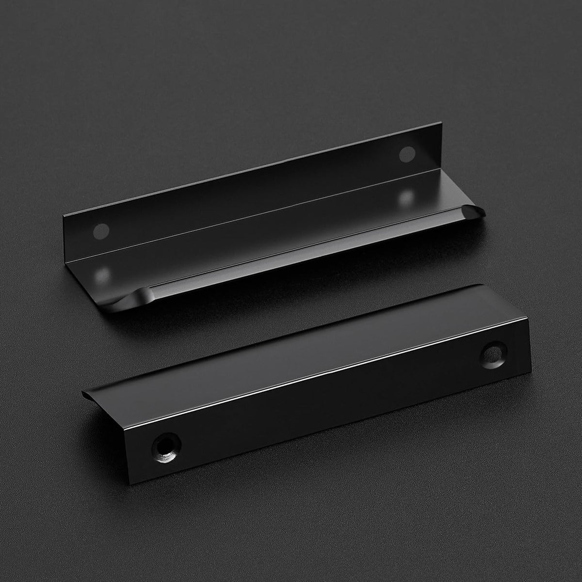 Matte Black Cabinet Handles Finger Edge Pulls 5 Inch CC 8 Pack