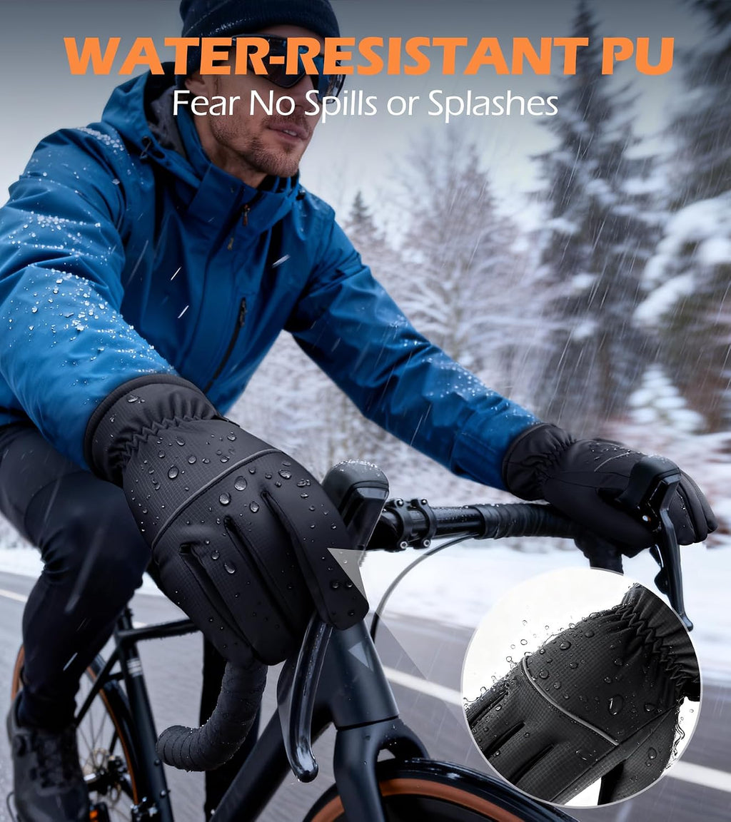 Winter Gloves Men Women Made with 3M Insulation & Plush Lining, -10°F Windproof & Water-Resistant Snow Gloves for