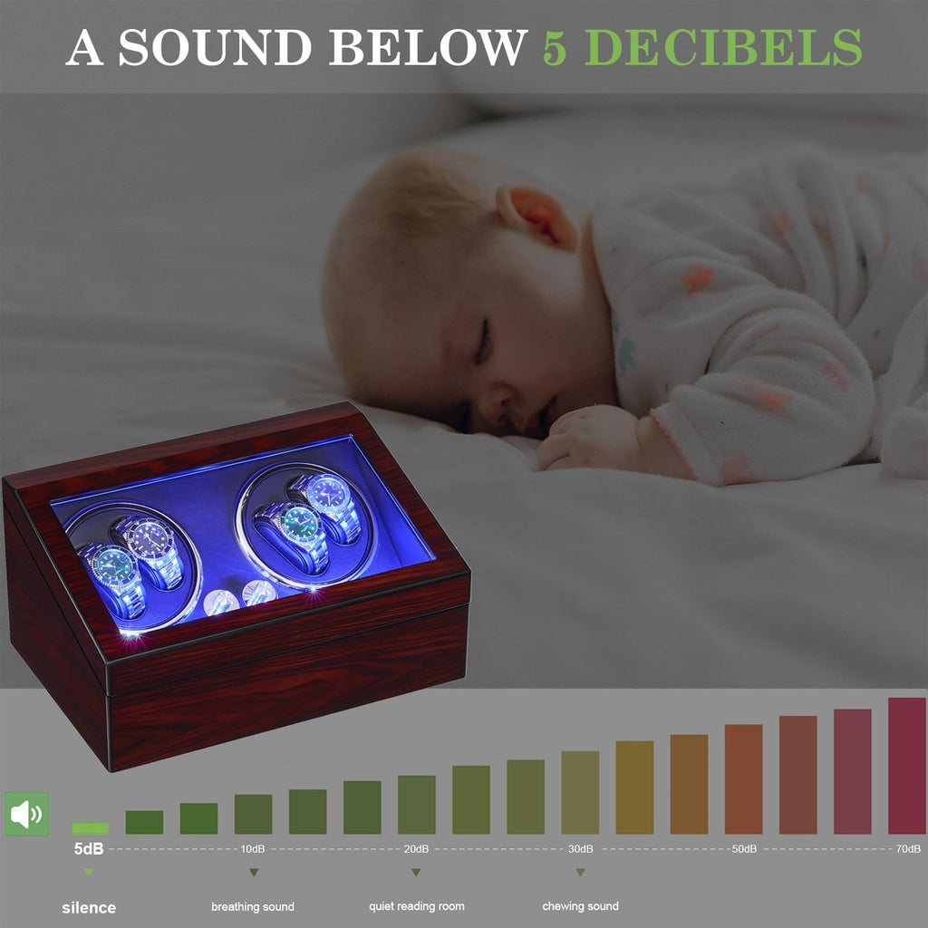 Watch Winder for Automatic Watches, Automatic Watch Winder Box | 4 Watch Rotator and 6 Extra Storages Super Quiet