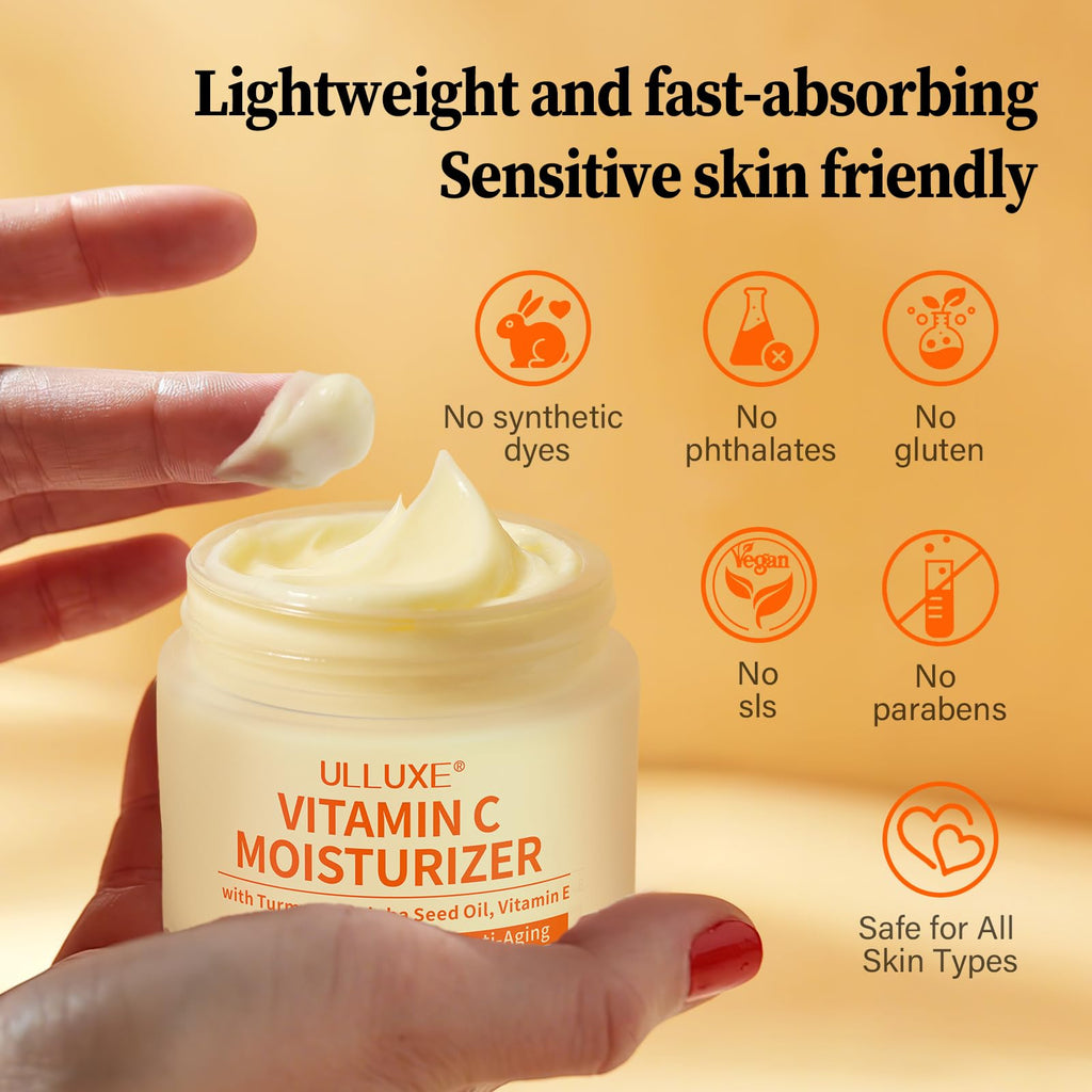 Vitamin C Turmeric Face Moisturizer, Brightening Daily Face Cream, 2.3 oz