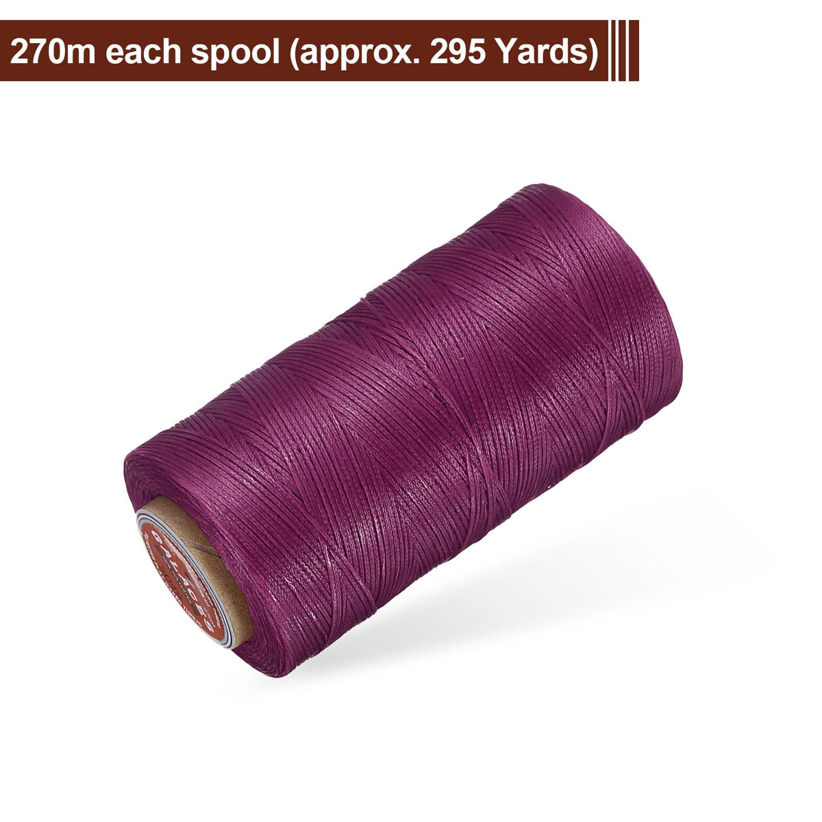 Flat Leather Sewing Waxed Thread 270m/295Yards 150D Fuchsia
