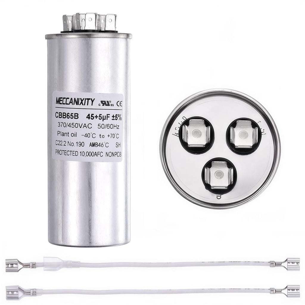 MECCANIXITY CBB65 Dual Run Start Capacitor 45+5UF 45/5MFD 2Set 4.92"x1.97"