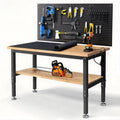 60" Adjustable Height Workbench with Storage Shelf