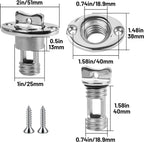 Marine Drain Plug Kit, Stainless Steel Boat Drain Plug, Oval Garboard Transom Boat Plug with Waterproof Seal Ring