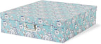 Floral Photo Storage Box, 14.8x13x3.7 In, Blue Cottage
