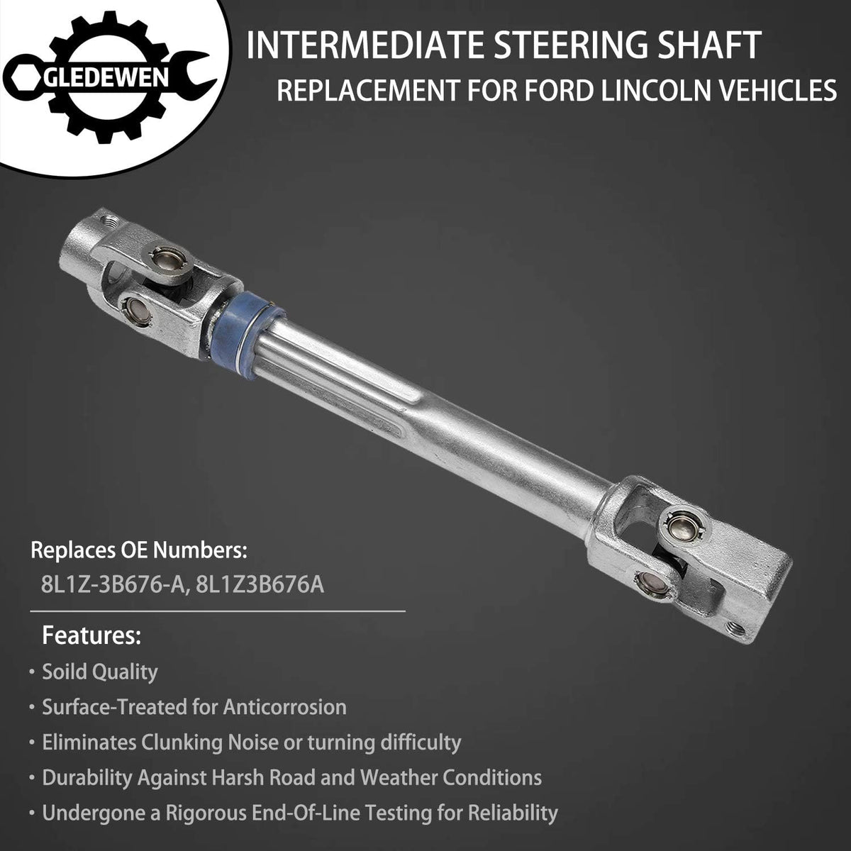 Steering Column Lower Intermediate Steering Shaft with U-Joint Coupler | Replacement for 2009-2014 Ford F-150, 2007-2014 Ford Expedition & Lincoln Navigator | Replaces# 8L1Z-3B676-A, 8L1Z3B676A