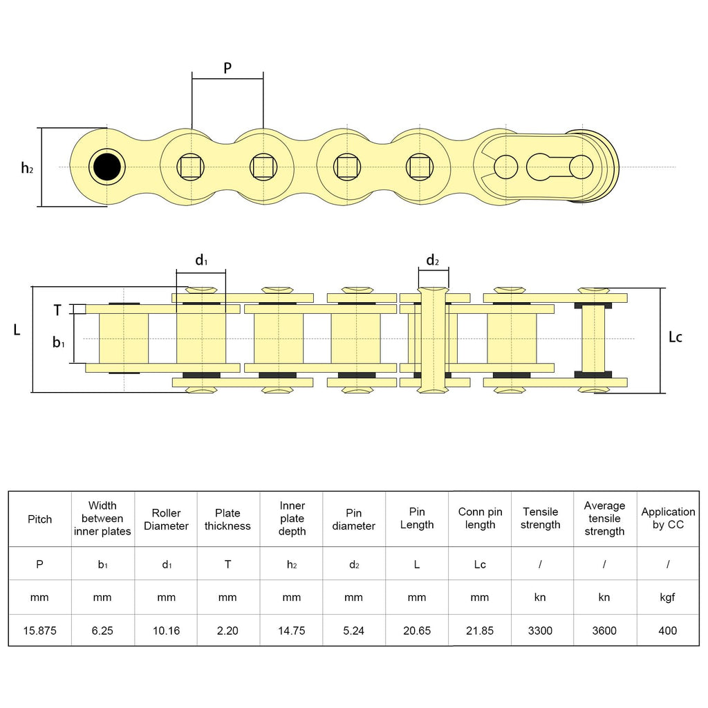 520 Chain 120 Links With Connecting Master Link, X-Ring Gold