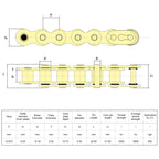 520 Chain 120 Links With Connecting Master Link, X-Ring Gold