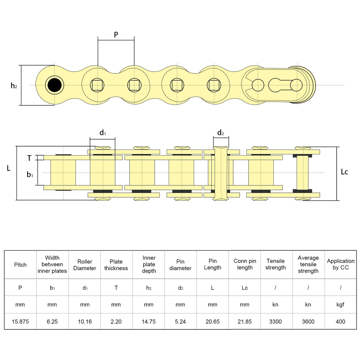 520 Chain 112 Links With Connecting Master Link, X-Ring Gold