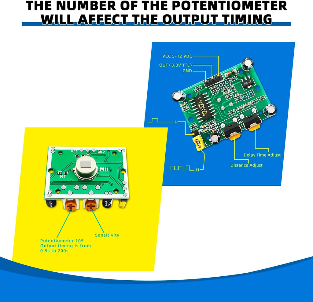10PCS HC-SR501 PIR Infrared Human Motion Sensor Detector Module