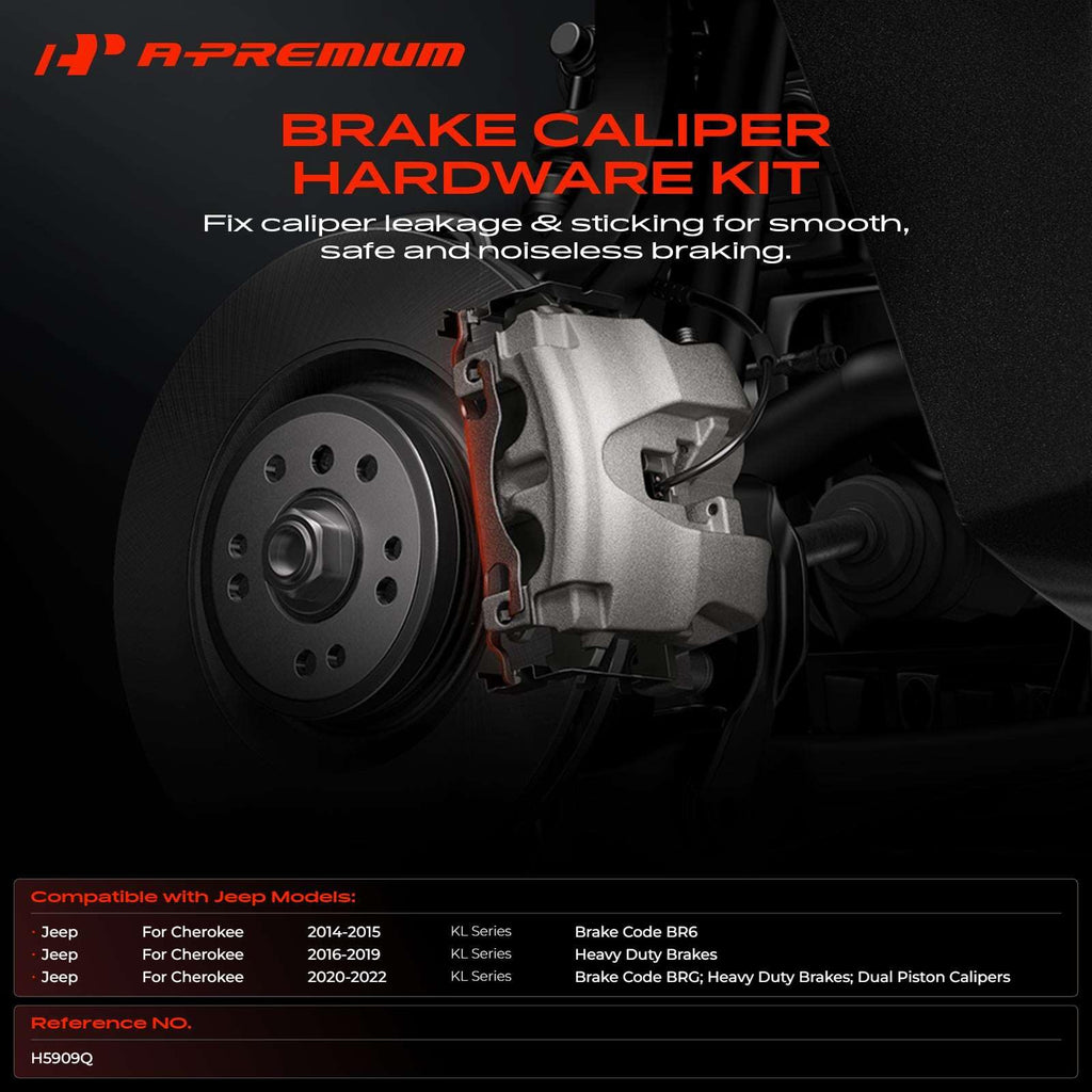 A-Premium Front Disc Brake Hardware Kit Compatible with Jeep Models