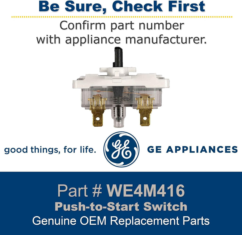 GE WE4M416 Genuine OEM Push-to-Start Switch for GE Dryer