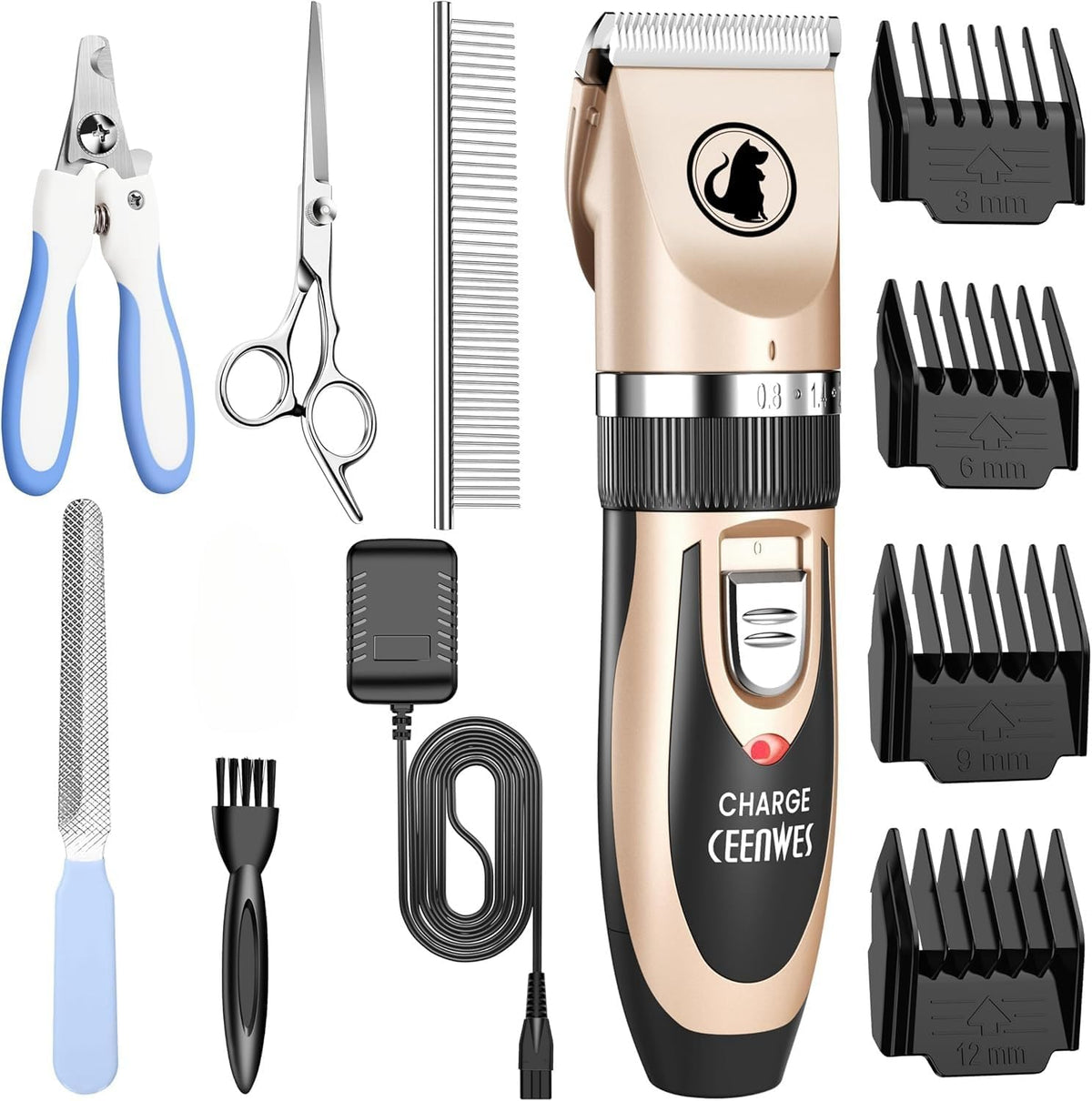 Dog Clippers Low Noise Pet Clippers Rechargeable Trimmer Cordless Grooming Tool Professional Dog Hair Trimmer with