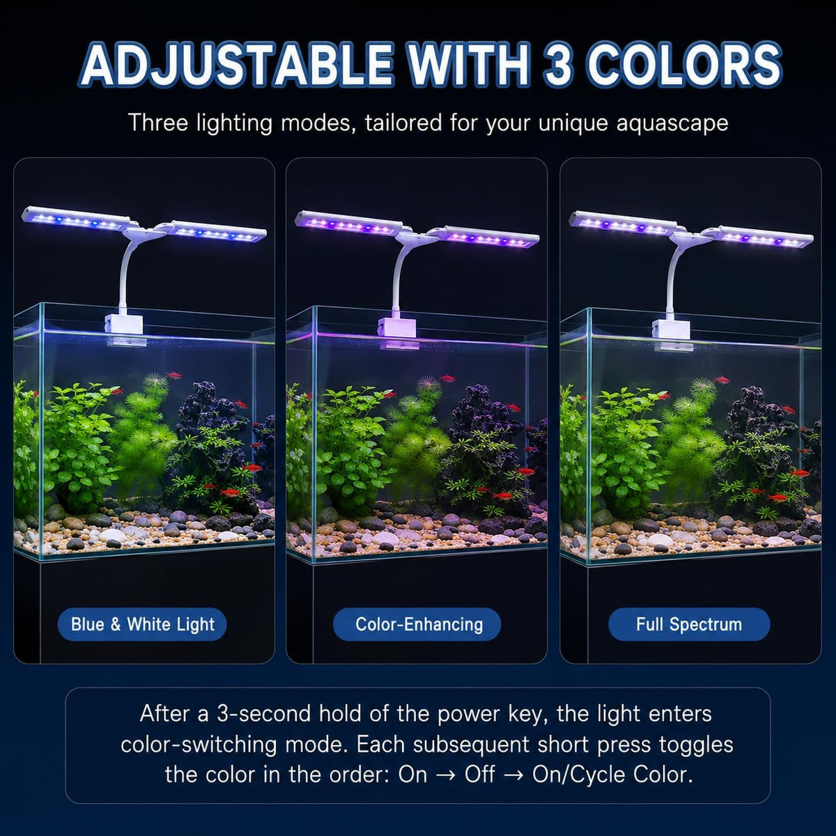 Aquarium Light Clip on Fish Tank Light Full Spectrum Plants Lights