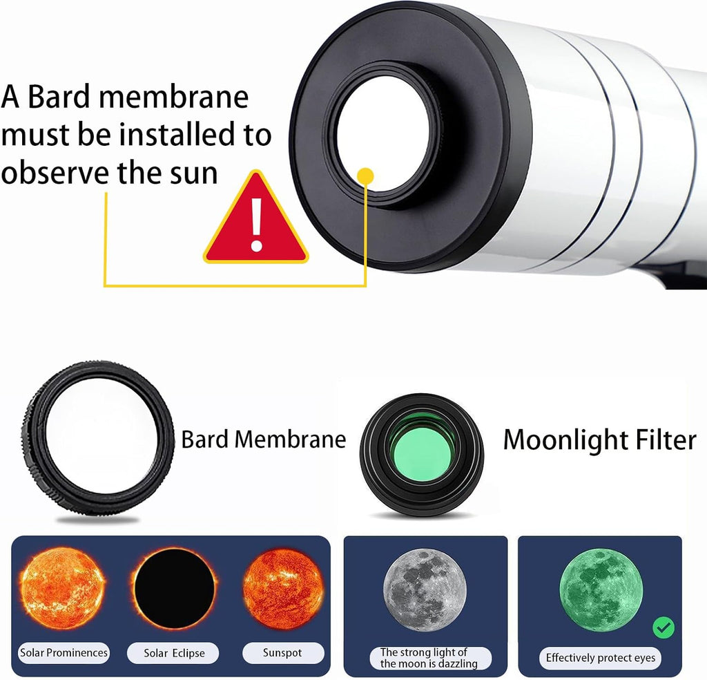Telescope for Adults & Kids，70mm Aperture 400mm Astronomical Refractor Telescopes for Kids Beginners，with Adjustable