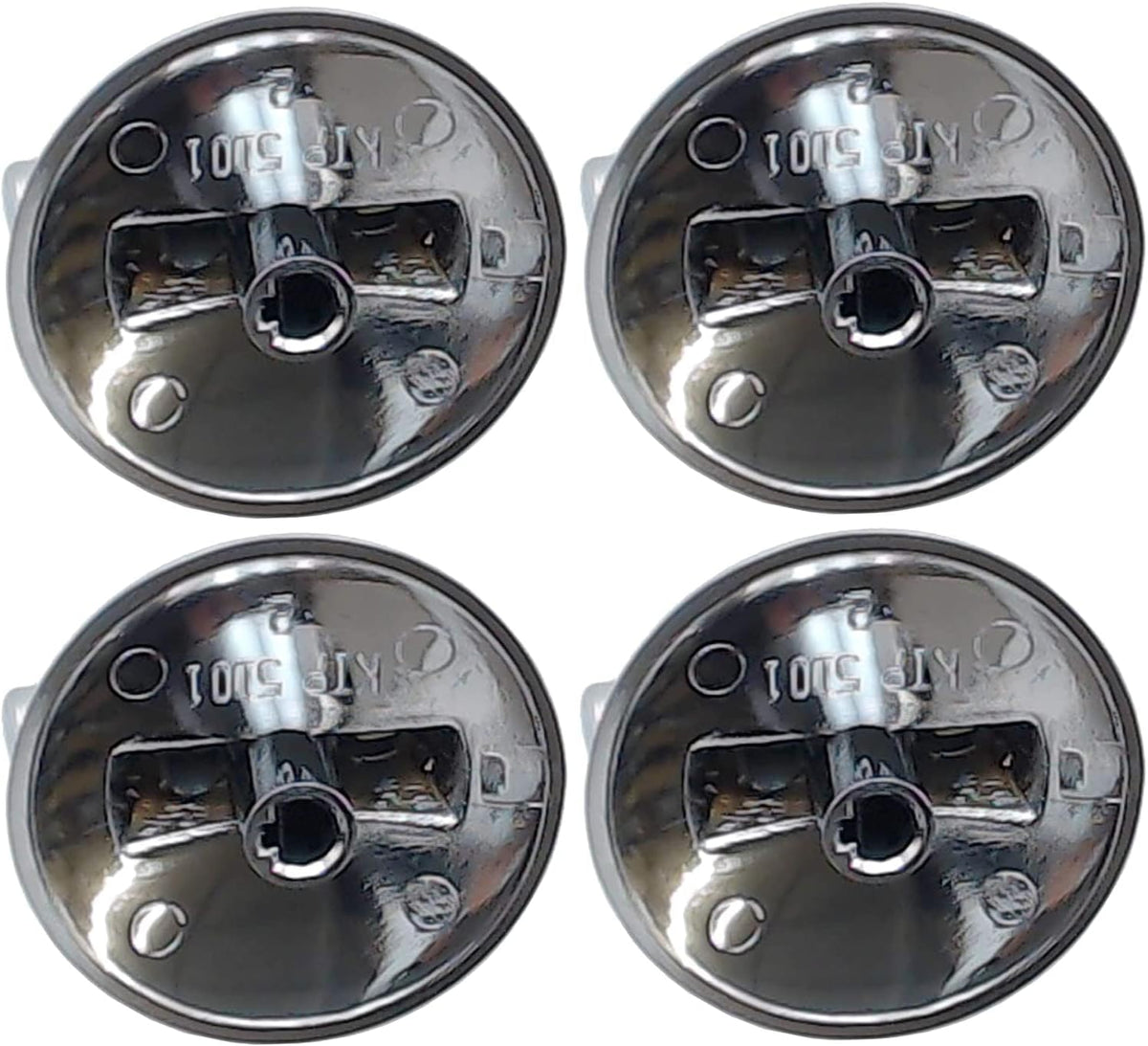 AP5668987 PS2375871 7733P410-60, Surface Burner Knobs Chrome Plated Plastic Ring with Nonslip Grip, Replacement Knobs, Control Knobs, Compatible with Maytag, Magic Chef, Jenn Air,etc (4 pack)