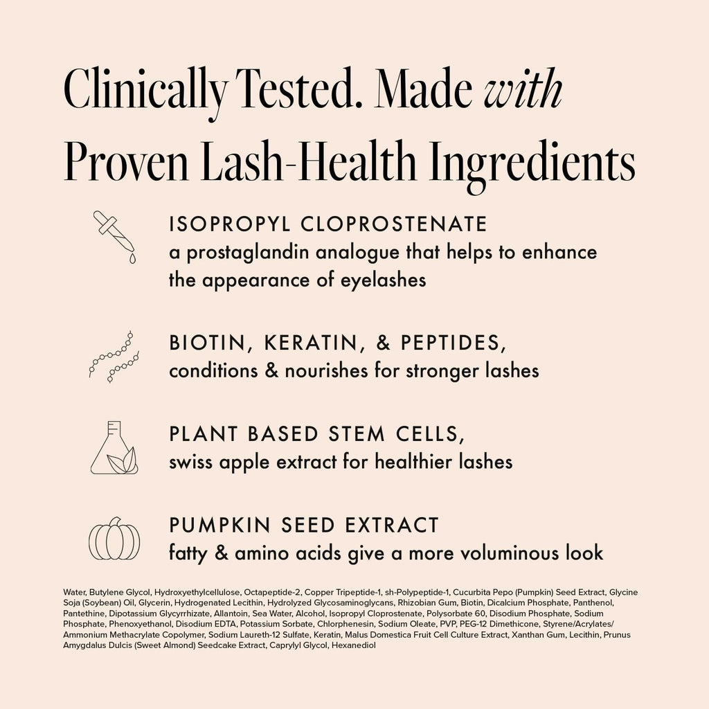 Lash Serum, Eyelash Serum for Longer, Thicker, and Fuller Looking Natural Eyelashes, (Full Size, 3 Month Supply)